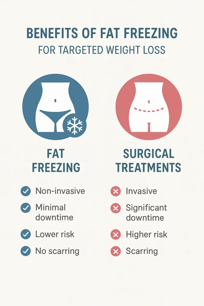 graphic showing the benefits of fat freezing South Shields