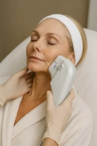Woman receiving HIFU non surgical facelift treatment South Shields