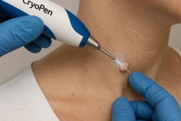 Person receiving Cryotherapy skin tag removal South Shields