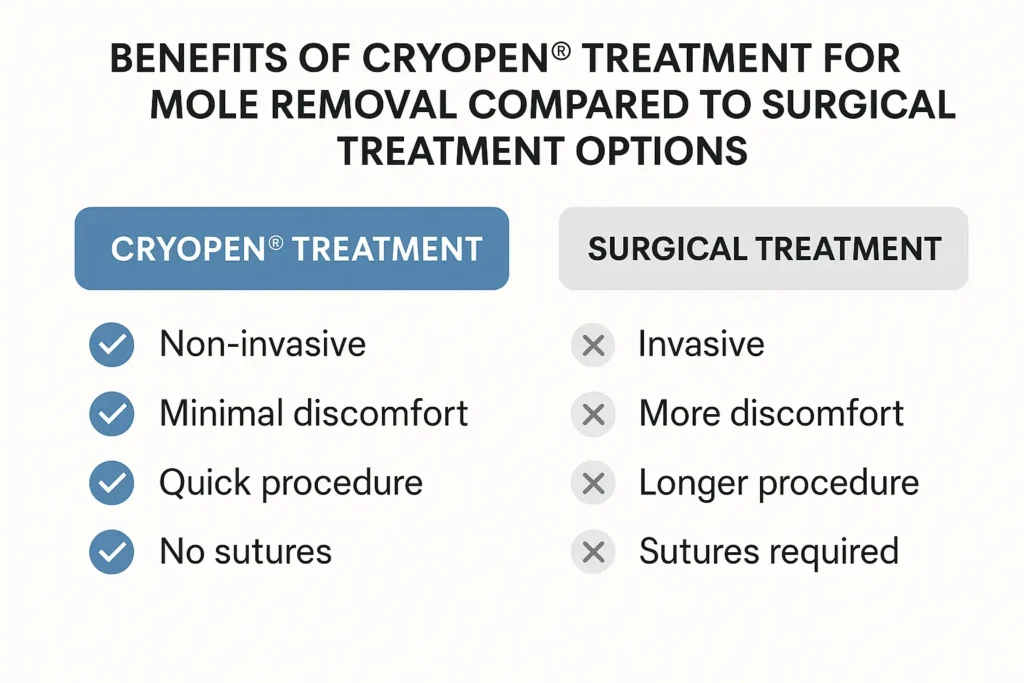 Benefits of facial mole removal South Shields - call our team today to book a consultation